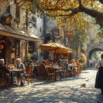 Quaint street in Europe