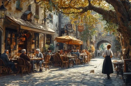 Quaint street in Europe