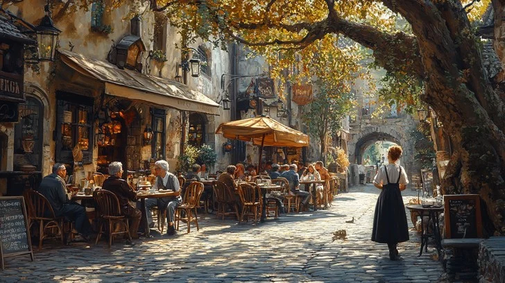 Quaint street in Europe